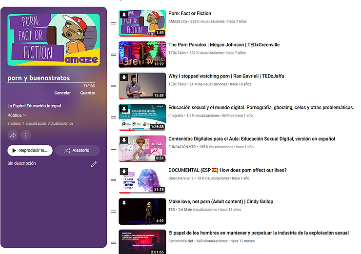 Canal Youtube sobre Pornografía y Buenos Tratos